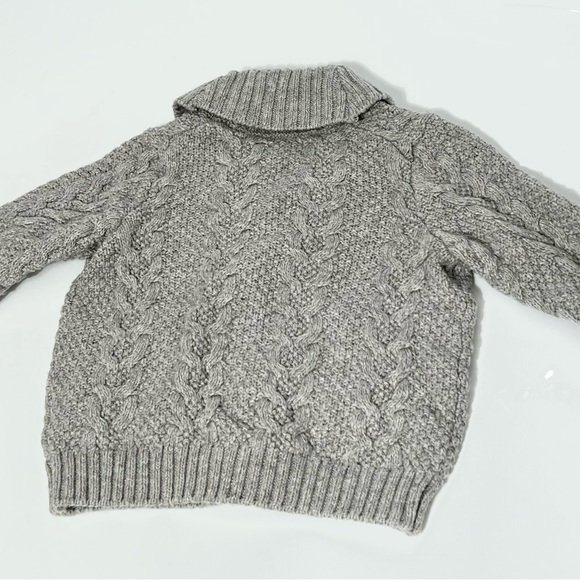 Janie and Jack Baby Cable Shaw Collar Knit Cardigan Gray Size 6-12 Mos - Picture 6 of 12